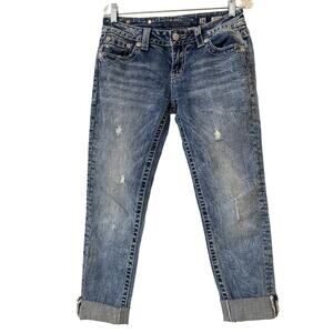 Miss Me Signature Cuffed Skinny Size 28 Color Vintage 84 Inseam 27 Cropped Jeans